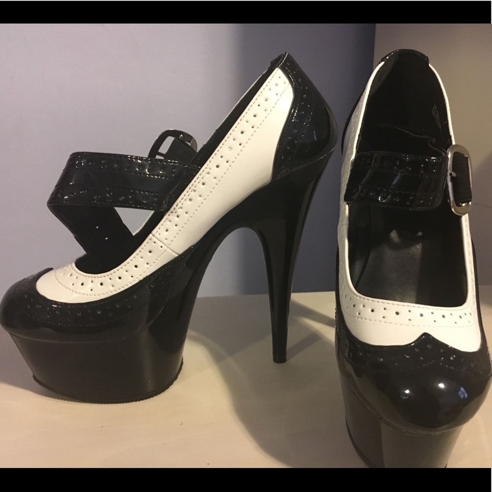 black and white patent leather saddle shoe